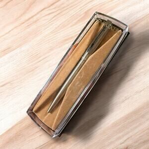 Vintage Parker Writing Pen Stainless Push Ball Point Engraved Hebrew Text